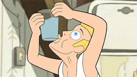 Trying to drink water