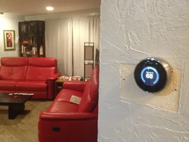 Nest installed on wall