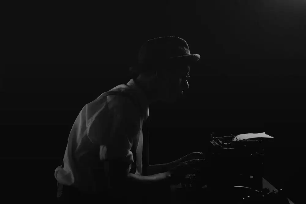 Person at a typewriter
